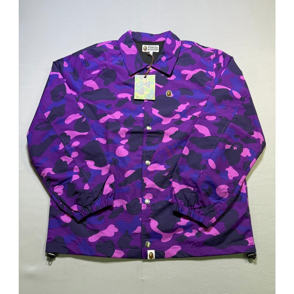 A Bathing Ape Camo Coach Jacket Men's Medium Pink Purple Long Sleeve Casual Wear